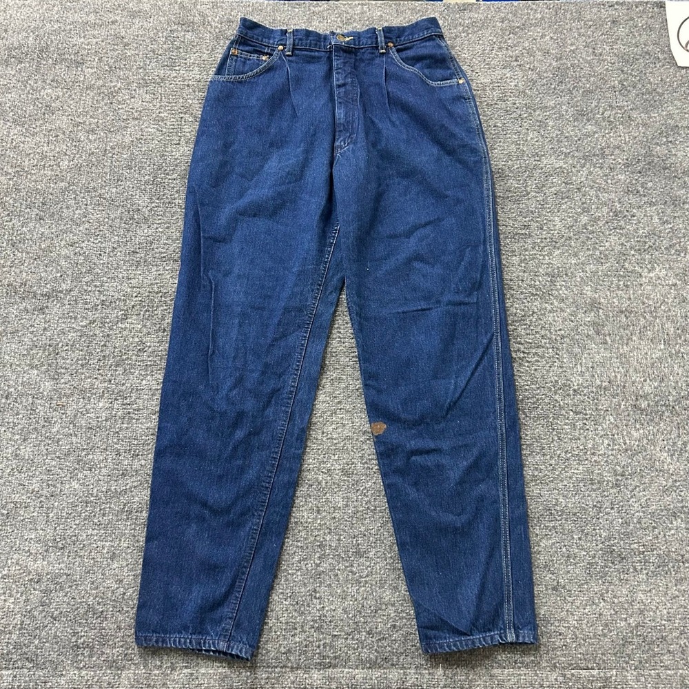 Lee Jeans Womens Size 16 Blue High Waisted Pleated Tapered Cotton